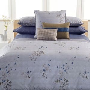 Calvin Klein Bamboo Flowers QUEEN Duvet, Bedskirt, Fitted Sheet, & 4 Pillowcases